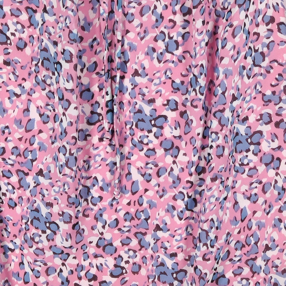NY Collection Pink Leopard Ruffle Neck Sleeveless Blouse PCCU0518 Womens PS NEW - Picture 5 of 7